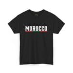 Morocco Varsity Style T-Shirt - Bold Typography & Flag Colors Strip