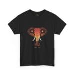 African Elephant T-Shirt - Tribal Geometric Art & Sunset Gradient - Image 2